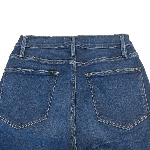 FRAME Le High Straight Leg High Rise Cropped Jeans Cobbert Rips Sz 26 - Picture 8 of 11
